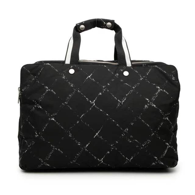 Black Chanel Old Travel Line Nylon Travel Bag in Black Nylon from Designer Revival