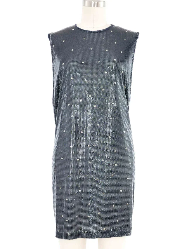 Versace Studded Chainmail Mini Dress from Arcade Vintage