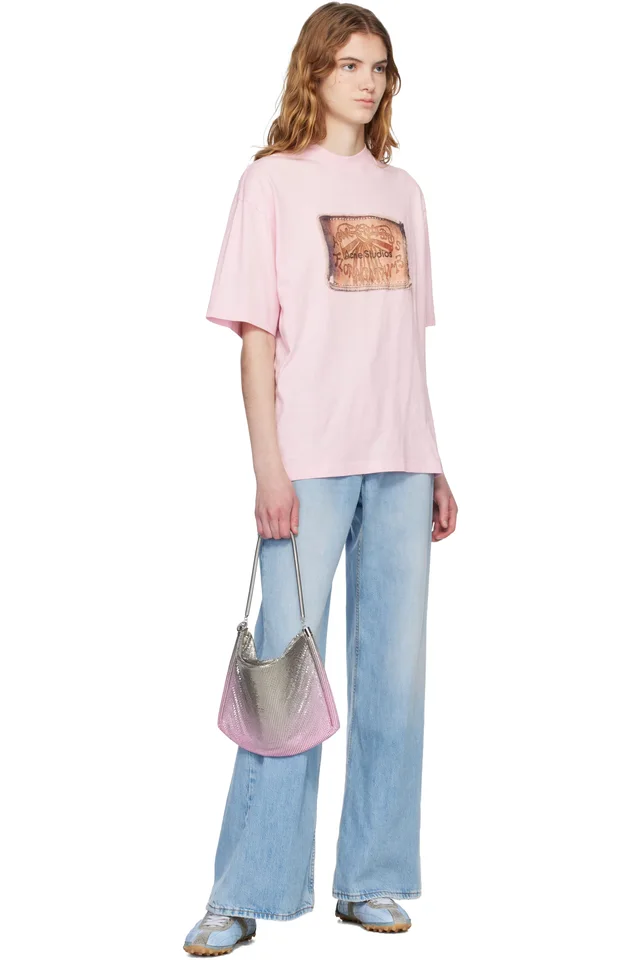 Rabanne Silver & Pink Chainmail Pocket Bag, photo 4 of 4 from SSENSE