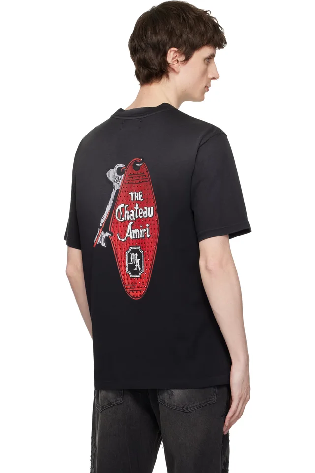 AMIRI Black Chateau Keys T-shirt, photo 3 of 4 from SSENSE