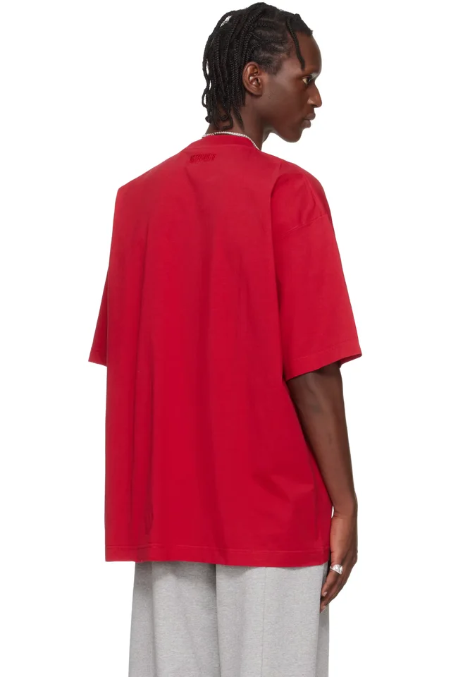 VETEMENTS Red 'Pornstar' T-shirt, photo 3 of 4 from SSENSE