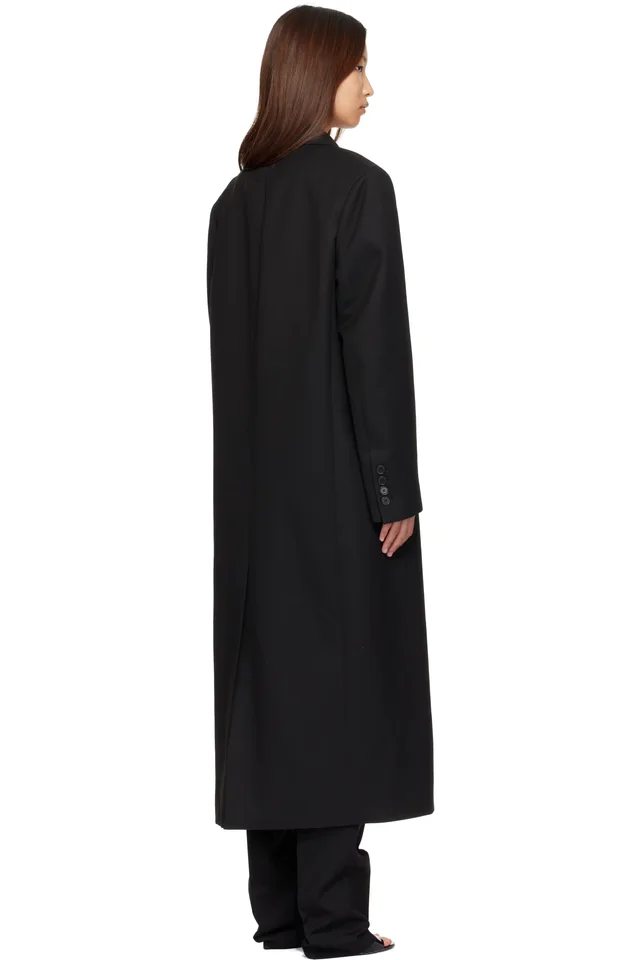 The Frankie Shop Black Jane Long Coat, photo 3 of 4 from SSENSE