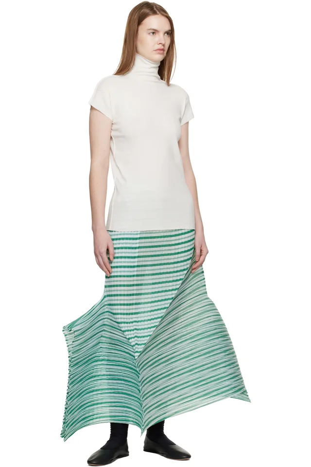 ISSEY MIYAKE White December Cotton Baguette Turtleneck, photo 4 of 4 from SSENSE