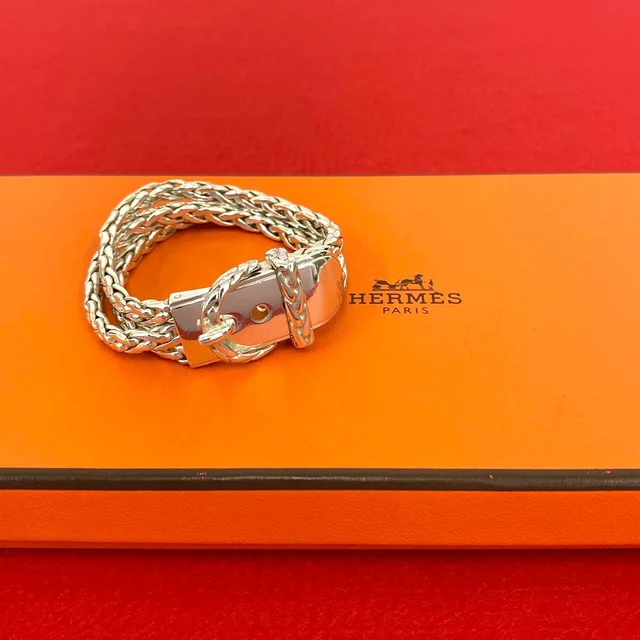 Hermès Vintage Diane 925 Sterling Silver Bracelet Bangle in Silver from The Reluxe