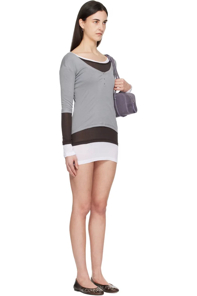 Gimaguas Gray & Brown Gemma Minidress, photo 2 of 4 from SSENSE