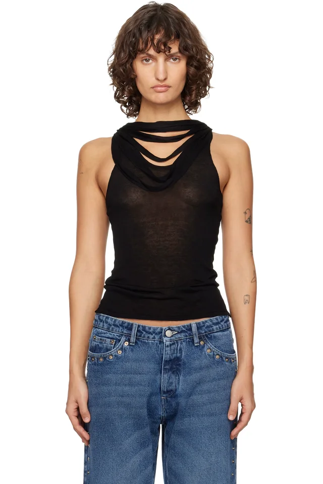 Paloma Wool Black Oliveti Tank Top, image 1 of 1 from SSENSE
