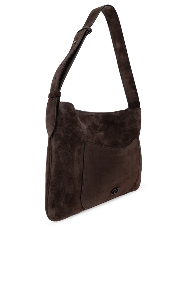 Valentino Logo Suede Shoulder Bag, photo 2 of 6 from SENSER