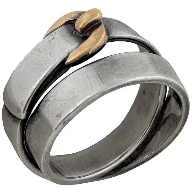 Hermès Ceinture Ring Belt Motif 18k Silver Gold in Gold from The Reluxe