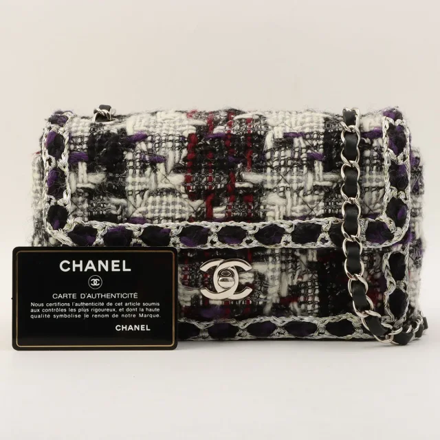 Chanel 2019頃製 ツイード CC ターン ロック チェーン ショルダーバッグ マルチ from VINTAGE QOO TOKYO, photo 13 of 13