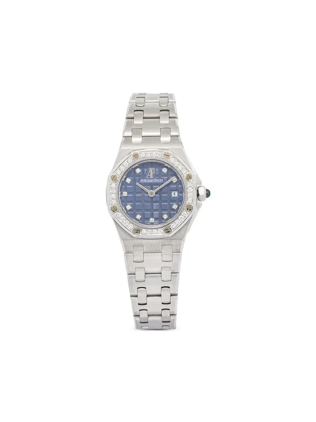 Audemars Piguet pre-owned Royal Oak Offshore 29mm - women - 14kt White Gold/Sapphire Crystal/Diamond - One… in blue from Farfetch