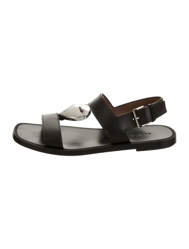 Alaïa Leather Sandals in brown|red Leather from The RealReal