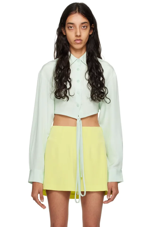 Christopher Esber Blue Cropped Shirt, image 1 of 1 from SSENSE
