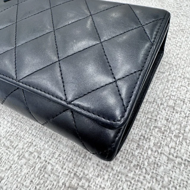 Chanel Cambon Line Long Flap Wallet in Metal, Patent leather, quilted calfskin from Reowned, photo 3 of 8