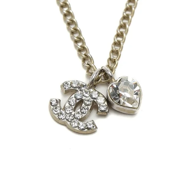 Chanel Coco Mark Heart Rhinestone Necklace from A Retro Tale, photo 4 of 6