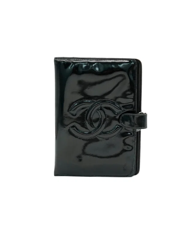 Chanel Black Patent Leather CC Planner/Agenda Cover in Black Patent leather from Luxury Promise