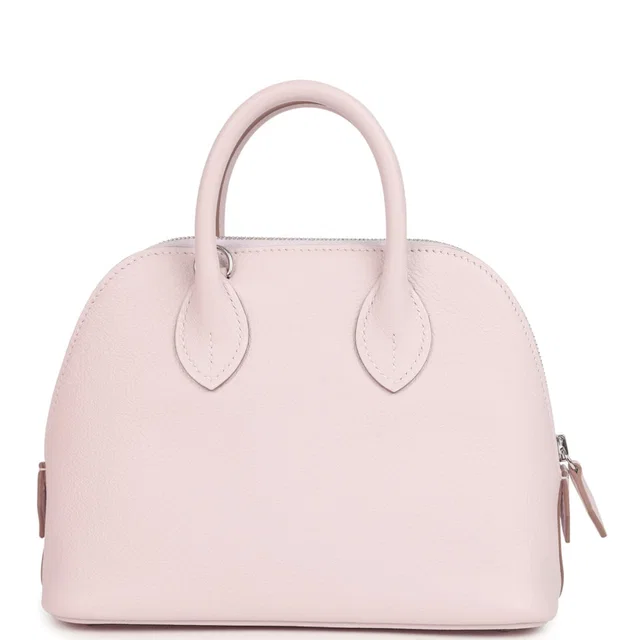 Hermès 1923 Bolide Mini Mauve Pale Verso Evercolor Palladium Hardware in Swift leather from Madison Avenue Couture