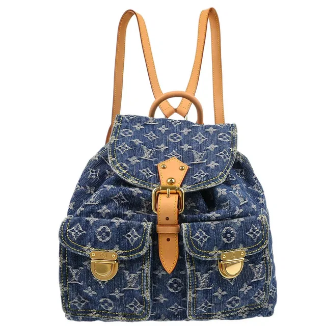 Louis Vuitton 2006 Blue Monogram Denim Sac a Dos GM Backpack M95056 in Blue Denim from AMORE Vintage Tokyo