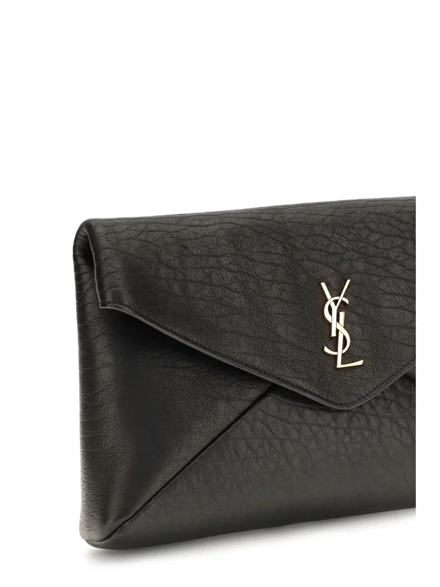 Saint Laurent Moira Clutch — Black Lambskin Wallet in Black Lambskin from HEWI