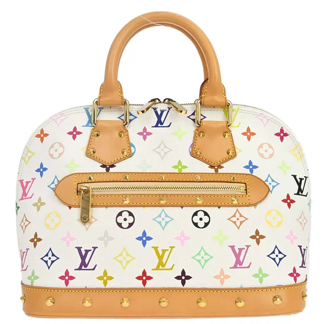Louis Vuitton White Monogram Multicolor Alma Handbag M92647 in White Canvas from AMORE Vintage Tokyo