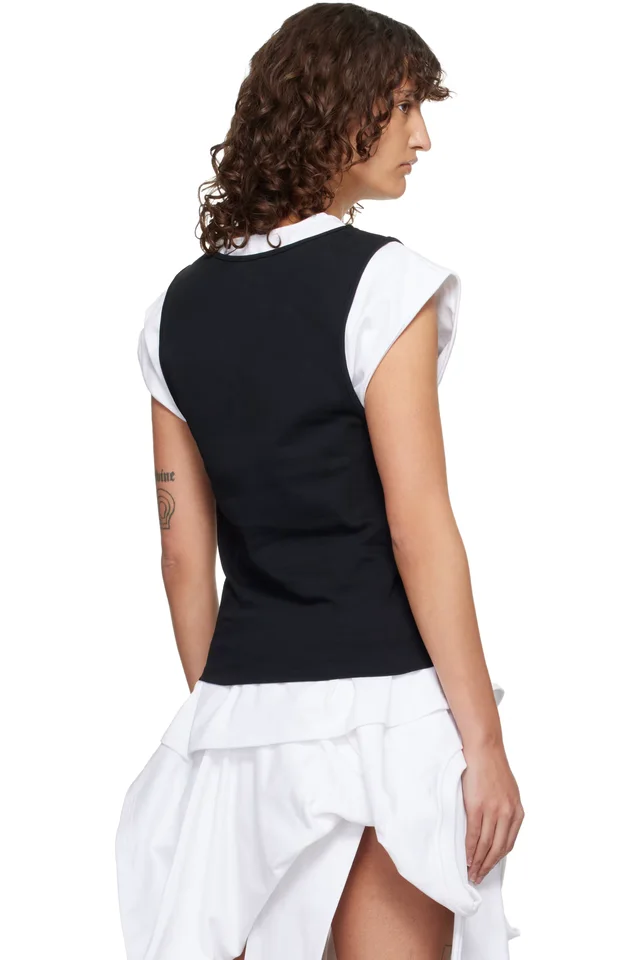LII Black & White Tank-Layer T-shirt, photo 3 of 4 from SSENSE