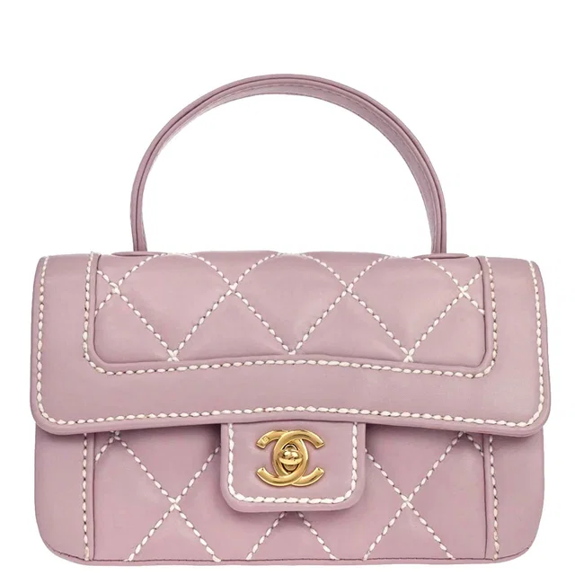 Chanel 2005-2006 Purple Calfskin Wild Stitch Handbag in Purple Calfskin from AMORE Vintage Tokyo