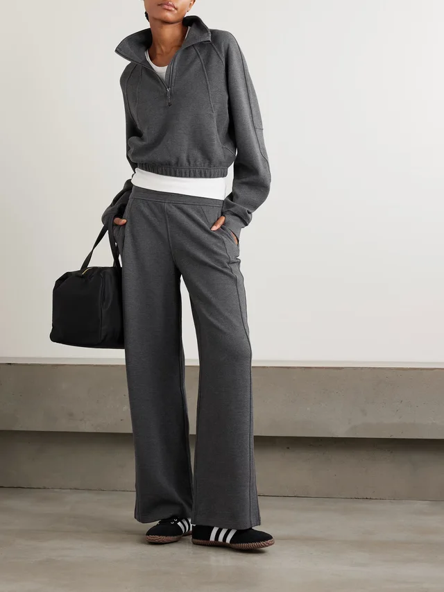 LULULEMON Cropped waffle-knit half-zip sweater in Grey, photo 2 of 2 from NET-A-PORTER (Canada)