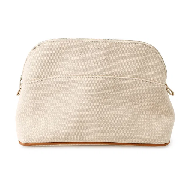 Hermès BolidePouch Natural Cotton Canvas Size MM in Beige Canvas from GALLERY RARE