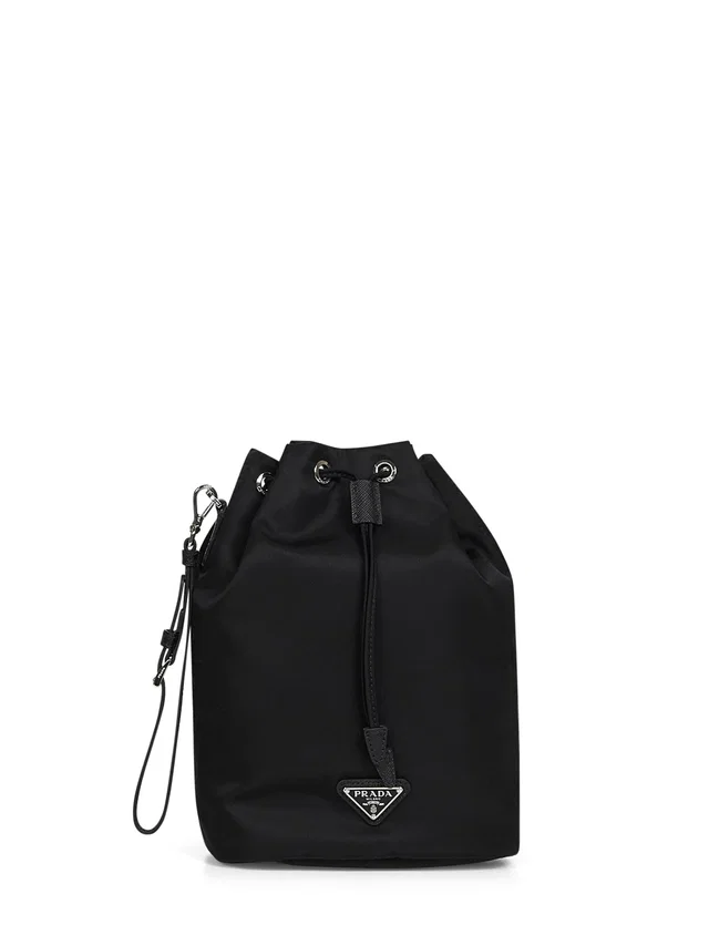 Prada Re-Nylon Bucket Bag — Black Recycled Polyamide in Black Nylon from HEWI