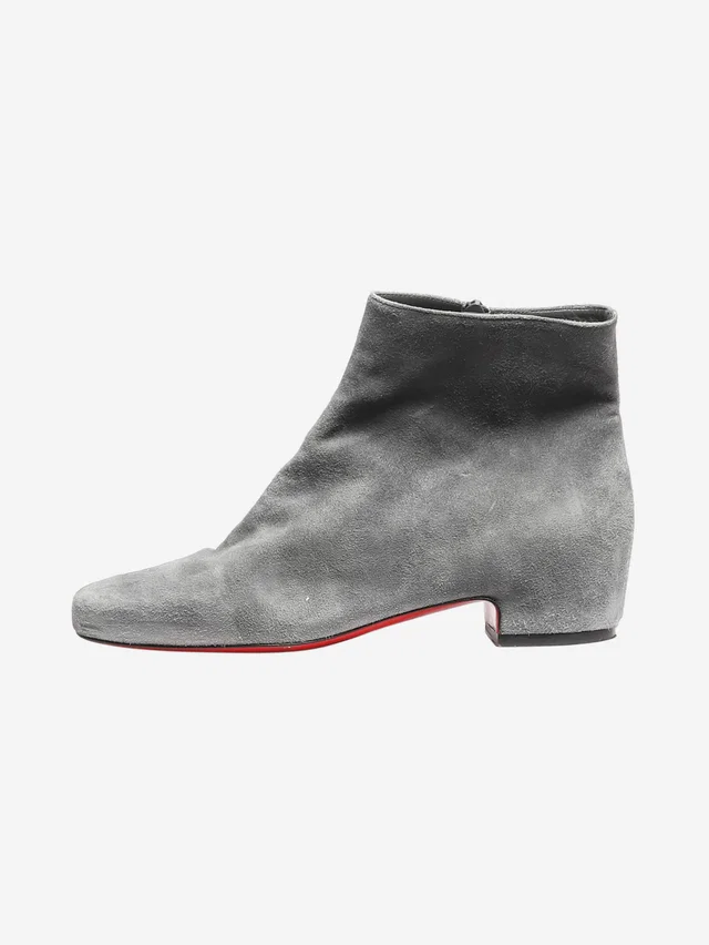 Christian Louboutin Grey suede ankle boots - size EU 38 in Grey Suede from Sign of the Times