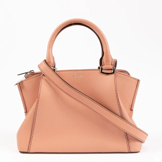 Peach Leather Mini C De Cartier Satchel Bag in Leather from Labellov