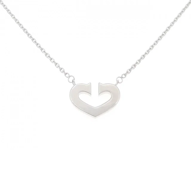 Cartier C Heart 750 White Gold Necklace in White from LuxUness