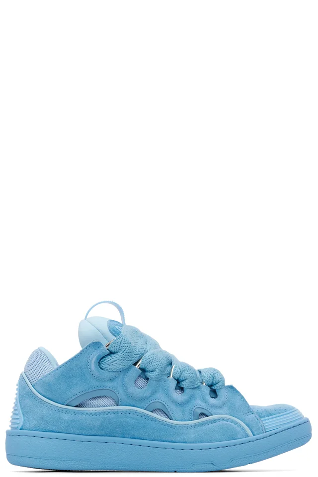 Lanvin Blue Curb Monochrome Suede Sneakers from SSENSE, photo 1 of 1