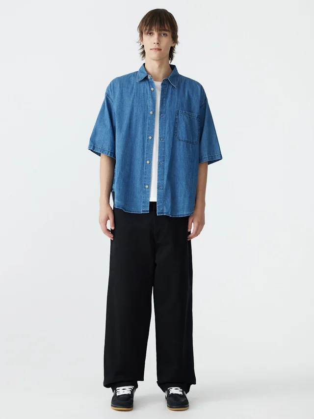 Bassike Organic Denim Short Sleeve Shirt from bassike, photo 1 of 1