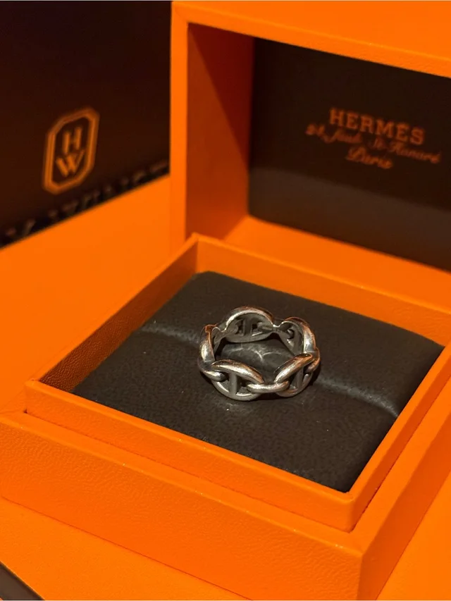 Hermès Chaine D’ancre Chain-Link Silver Ring in silver|gray from Poshmark, photo 1 of 1