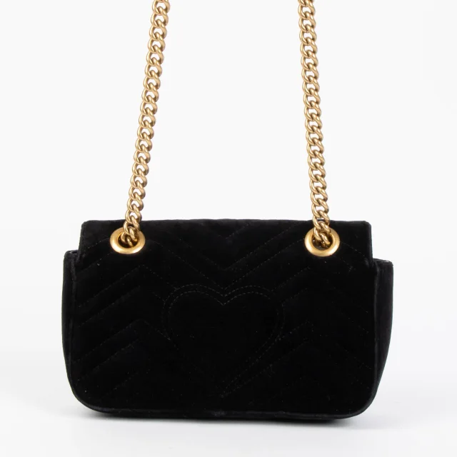 Gucci Small GG Marmont Bag in Black Velvet from Labellov, photo 3 of 4