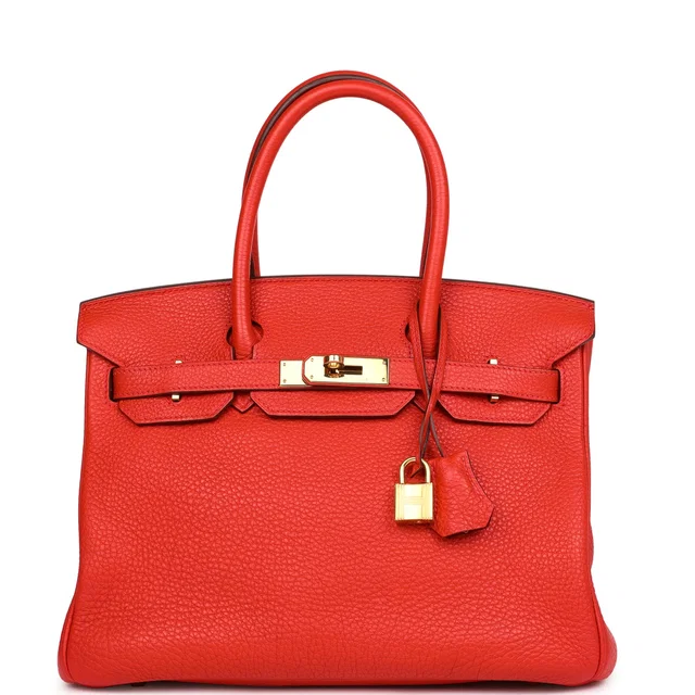 Hermès Birkin 30 Geranium Togo Gold Hardware in Togo leather from Madison Avenue Couture