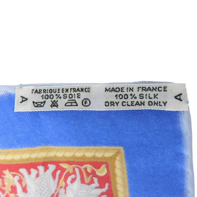 Hermès Carre 90 CHASSE EN INDE Scarf Blue/Multi in Blue Silk from VINTAGE QOO TOKYO, photo 7 of 10