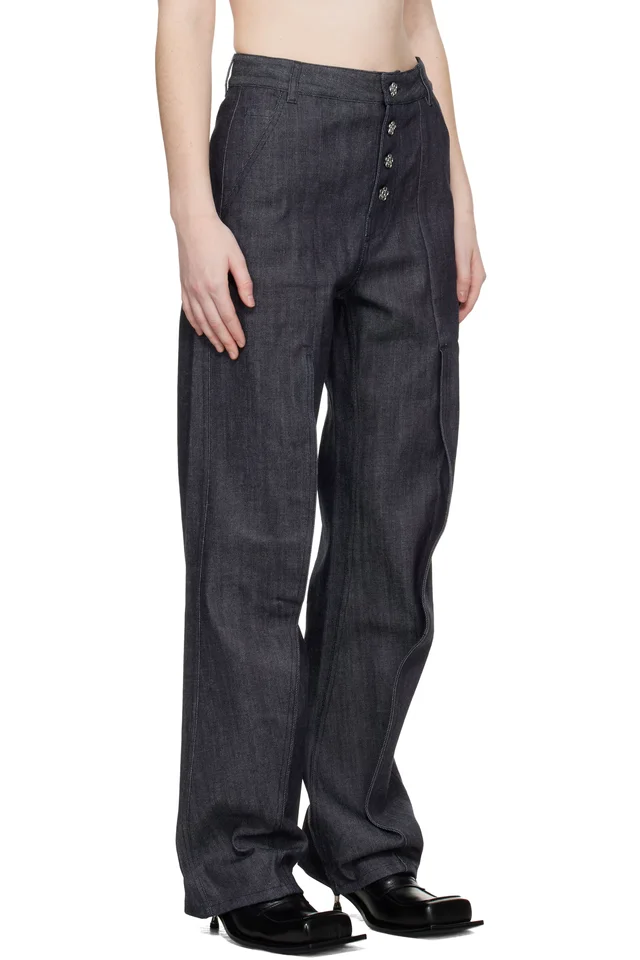 Cecilie Bahnsen Navy CBcarmela Jeans, photo 2 of 2 from SSENSE