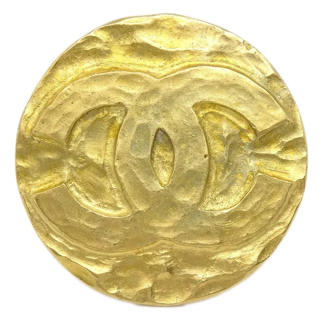 Chanel Medallion Brooch Gold 95P in Gold from AMORE Vintage Tokyo