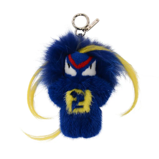 Fendi Mink Fendirumi Bug-Kun Bag Charm in Blue from Blue Spinach