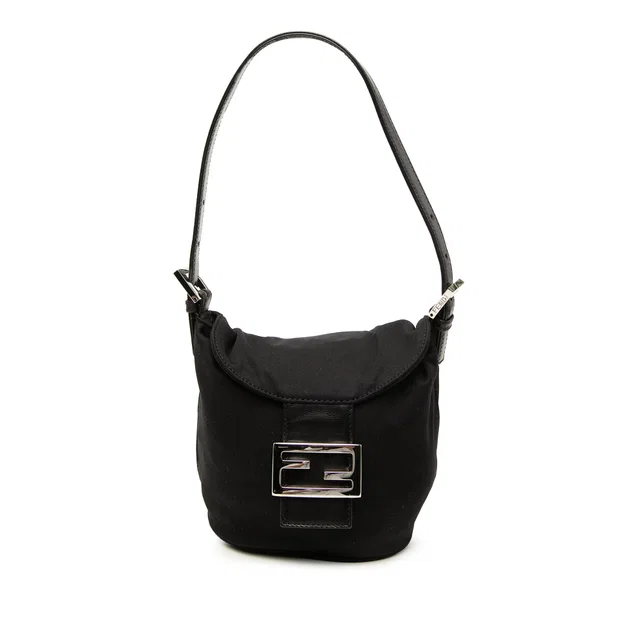 Black Fendi Nylon Handbag in Black Nylon from Designer Revival
