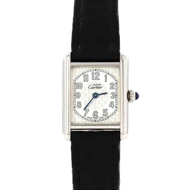 Cartier Must Tank Silver Watch in Silver Crocodile from LuxUness