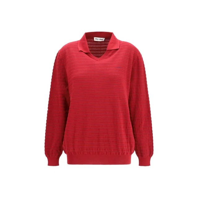 Miu Miu Bordeaux Cotton Sweatshirt in Burgundy from HEWI