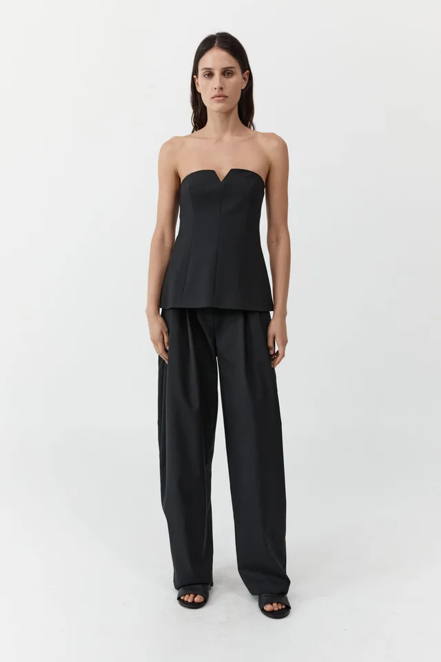 St Agni Wool Pinstripe Strapless Bodice - Fine Pinstripe from St. Agni, photo 1 of 1