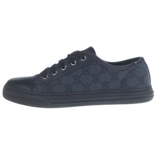 Gucci T Original GG Canvas Sneakers Low Cut Shoes Navy in Navy Canvas from The Reluxe