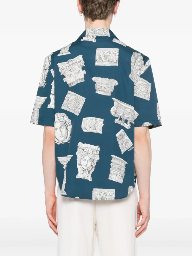 Versace cotton poplin shirt in Blue, photo 4 of 5 from FARFETCH