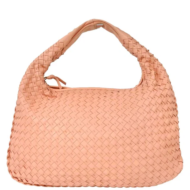 Bottega Veneta Pink Lambskin Intrecciato Hobo Handbag in Pink Lambskin from AMORE Vintage Tokyo