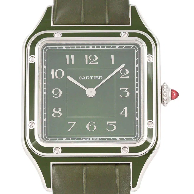 Cartier Santos Dumont LM Platinum Limited Manual Winding in Crocodile from LuxUness