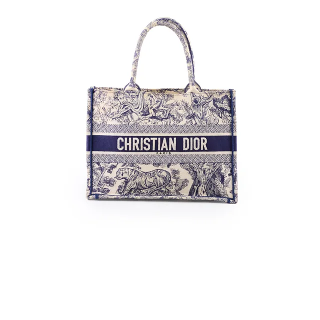 Dior Book Tote Medium Blue in Blue Canvas from The Purse Affair
