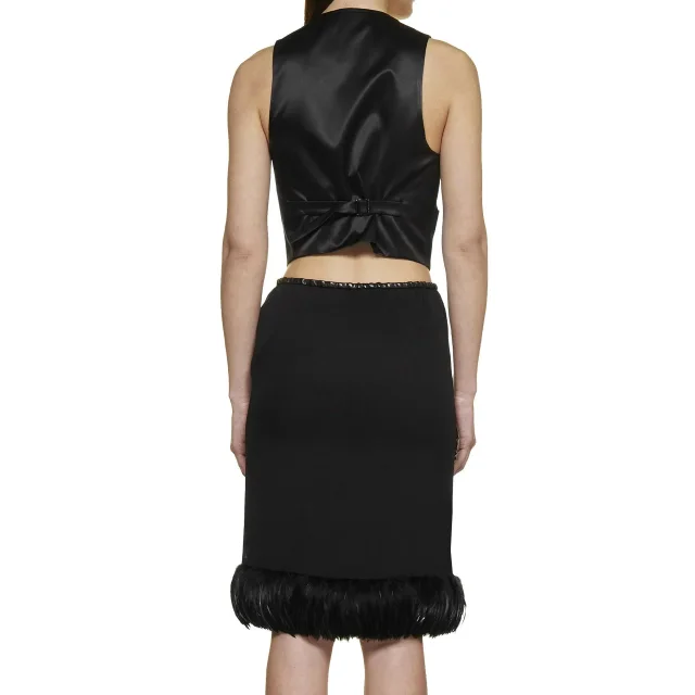 Saint Laurent Feathers Trim Silk Skirt, photo 7 of 8 from Balardi